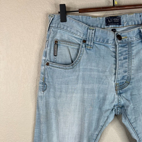 AJ Armani Men's High Rise Straight Leg Denim Jeans Blue Size 30/30 - Picture 2 of 16